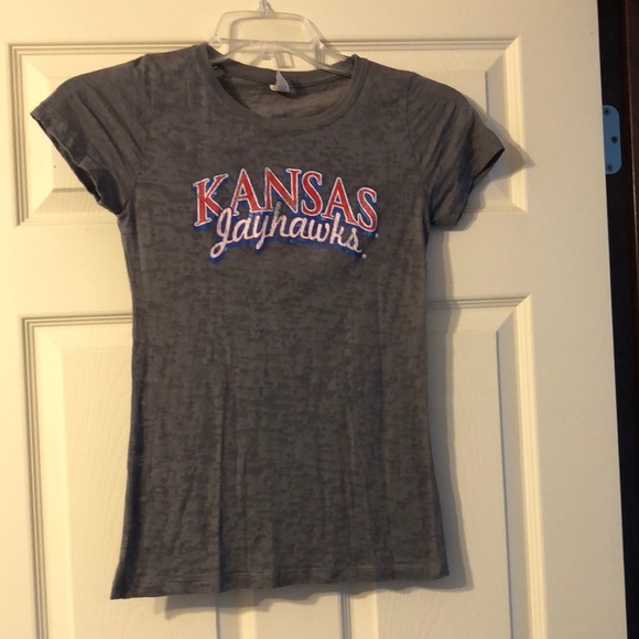 KU University of Kansas Jayhawk Burnout Tshirt Medium - Picture 1 of 4